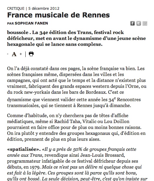 , [Libération] France musicale de Rennes