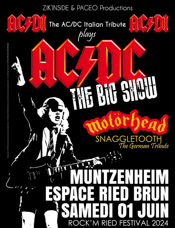 AC/DI " The Big Show " Tribute AC/DC & SNAGGLETOOTH Tribute MOTORHEAD... Le 1 juin 2024